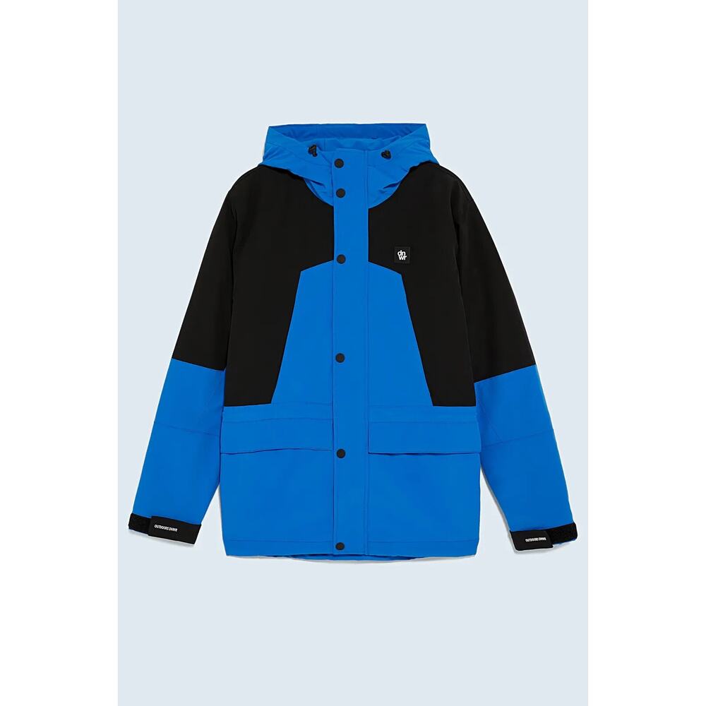 Zara Padded Blue Parka Men's Coat Lined Insulated Jacket Hooded~NEW